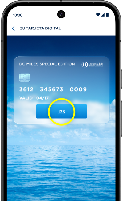 Pantalla de la app Diners Club Perú para generar el CVV dinámico